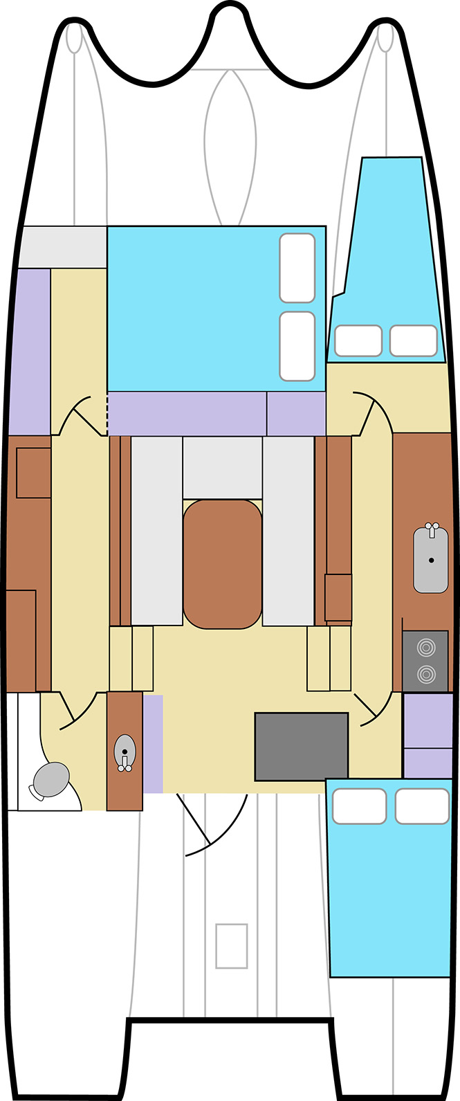 New Sail Catamaran for Sale 2016 Legacy 35 Layout & Accommodations